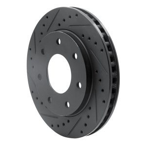 Ford F-250 Brake Rotor (1) - Front Left - R1 Concepts - Drilled & Slotted - Black - `97-`04